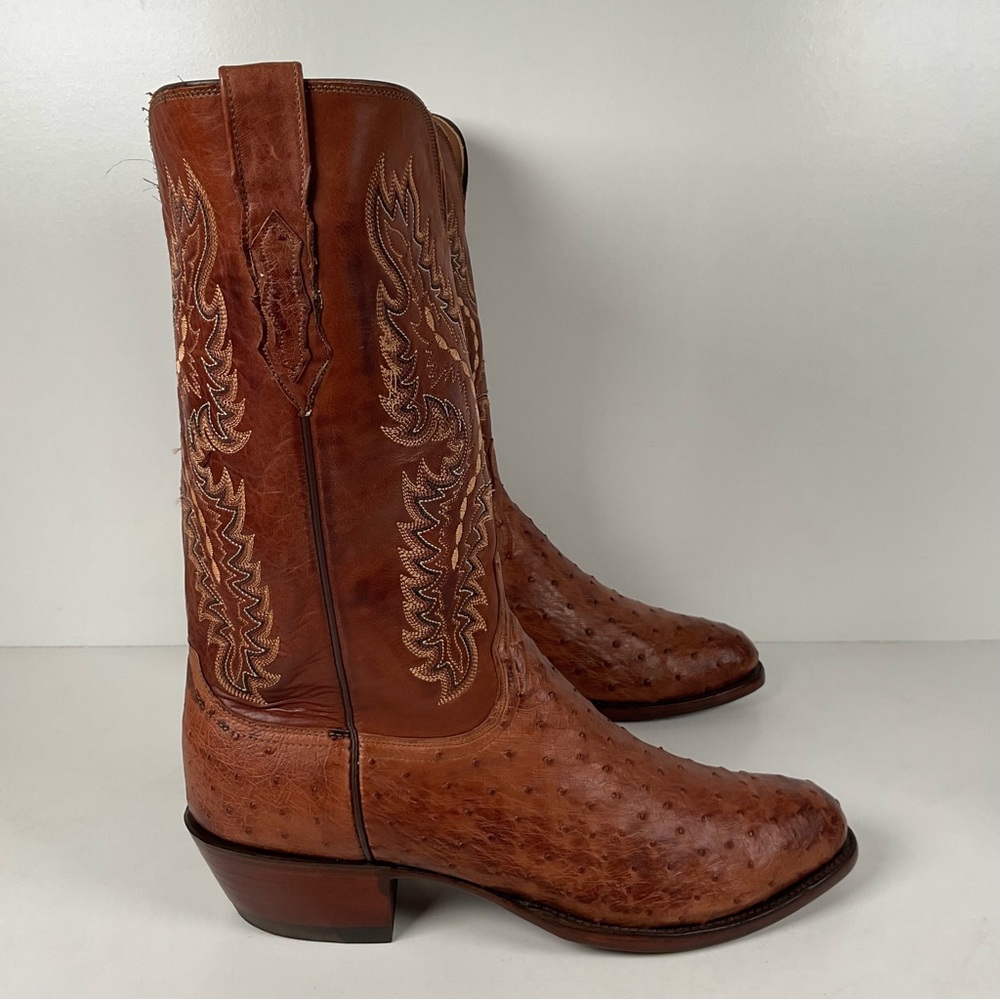 Lucchese 2000 Full Quill Ostrich Cowboy Boots | Barnwood | Exotic | Men’s 11 D - Picture 13 of 16